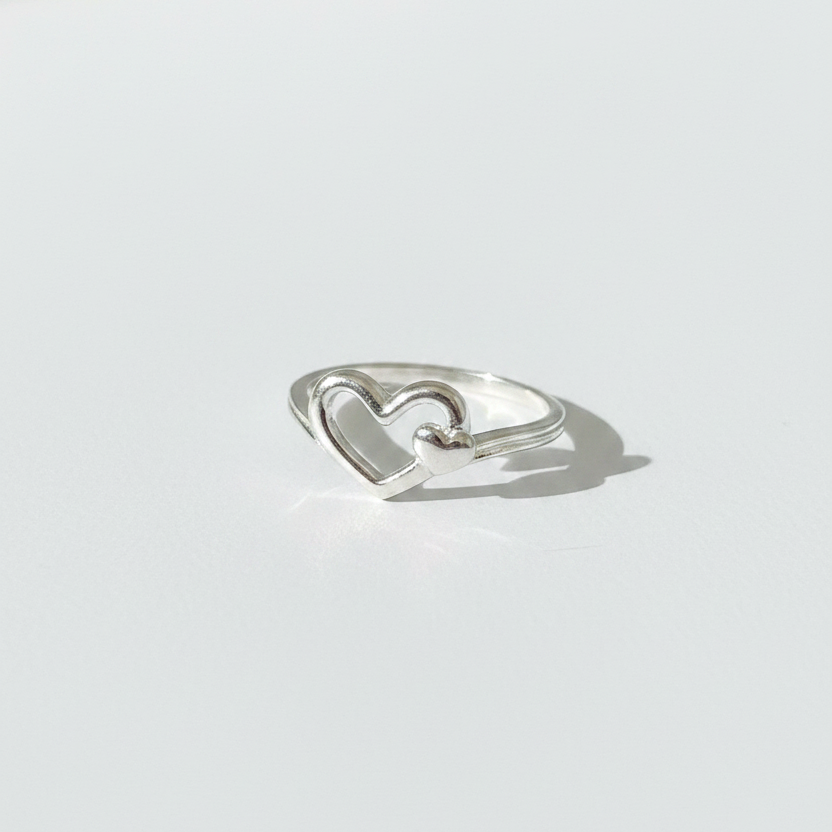92.5 silver heart ring size 14