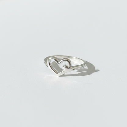 92.5 silver heart ring size 14
