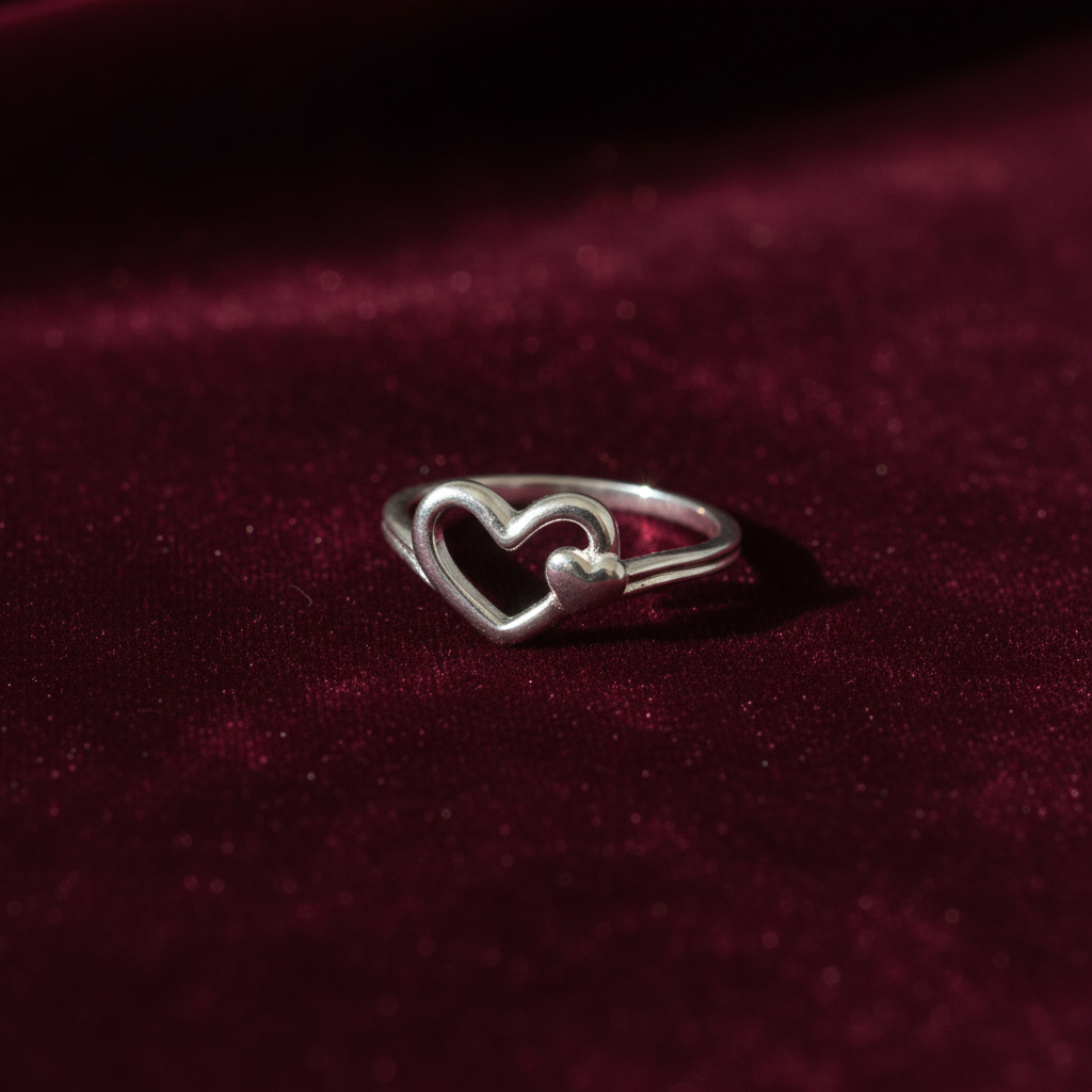 92.5 silver heart ring size 14