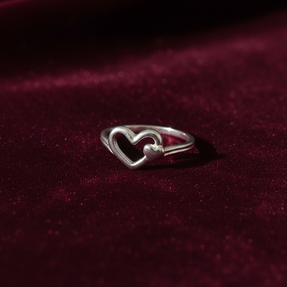92.5 silver heart ring size 14