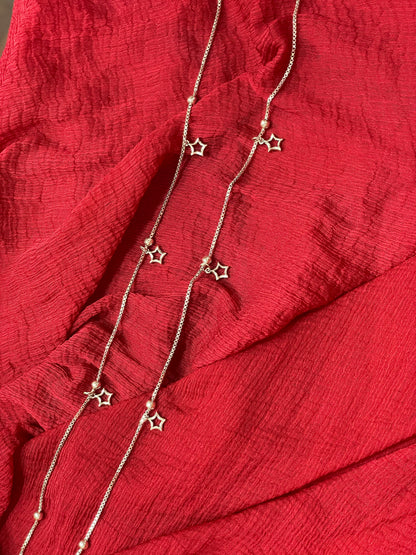 92.5 Silver Classy Star Anklets | Elegant Celestial Design | Jewellery