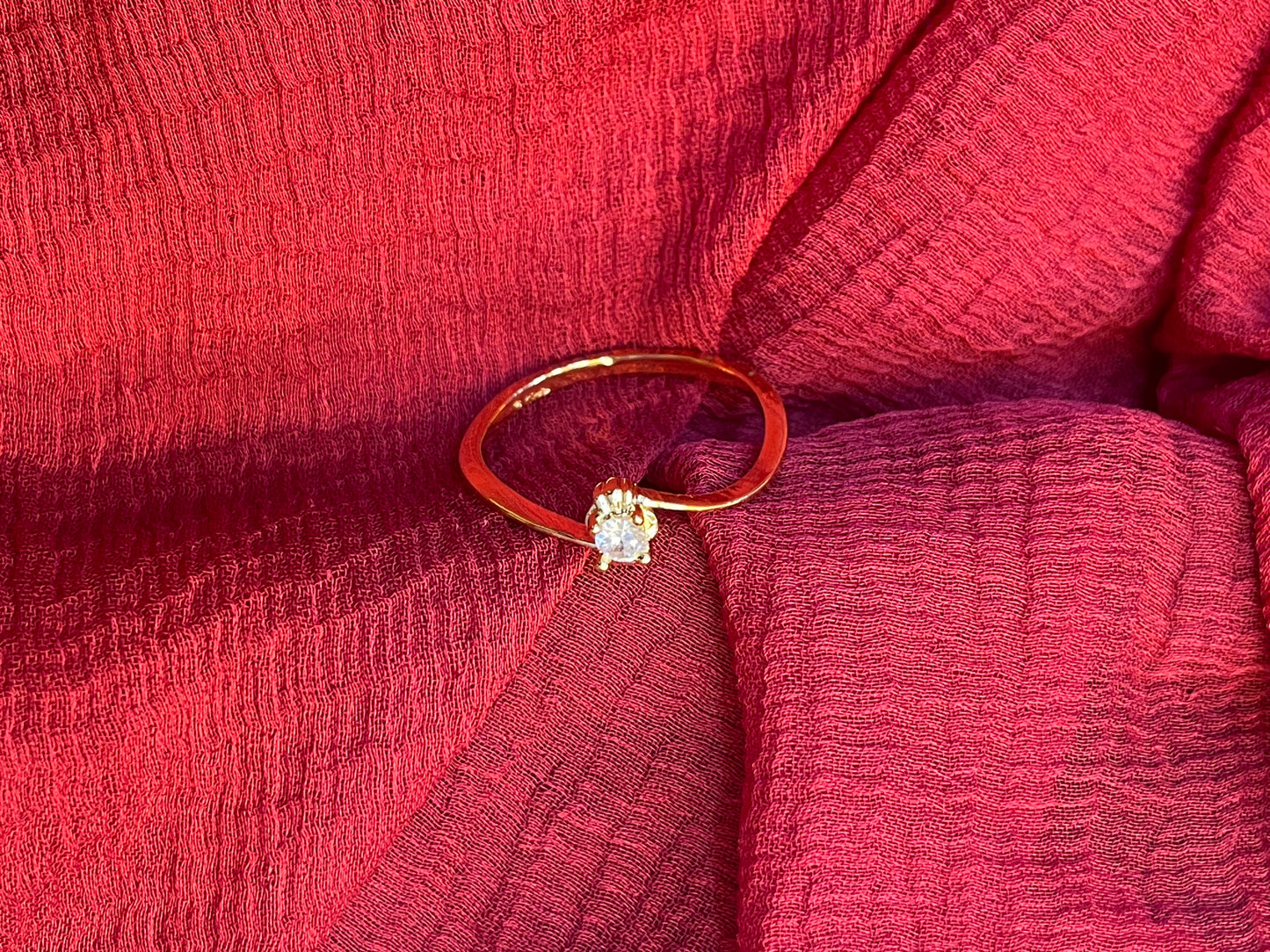 92.5 Silver Gold Plated Stone Ring for Women Size 15 | Elegant Jewellery