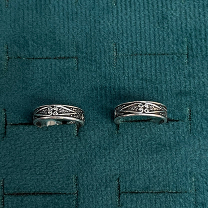 92.5 Silver Oxidised Scroll Band Toe Rings