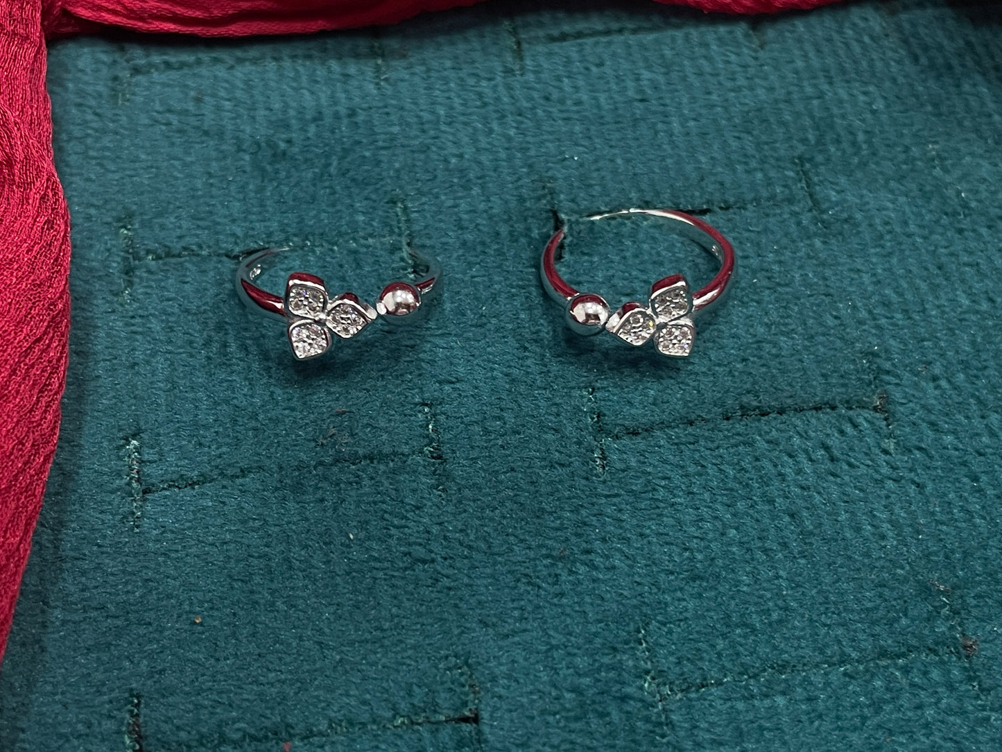 925 Silver Floral Toe rings