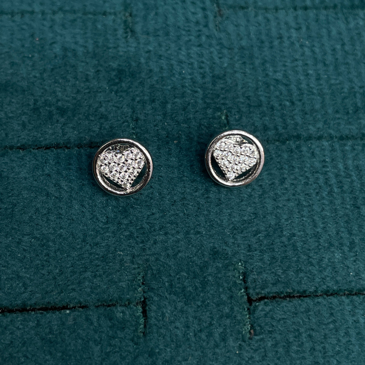 92.5 Silver Heart Shape Studs | Stylish Elegant Design | Jewellery pair
