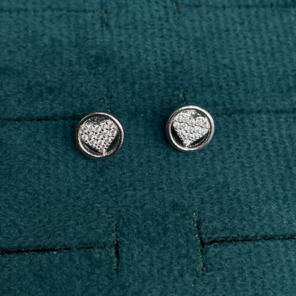 92.5 Silver Heart Shape Studs | Stylish Elegant Design | Jewellery pair