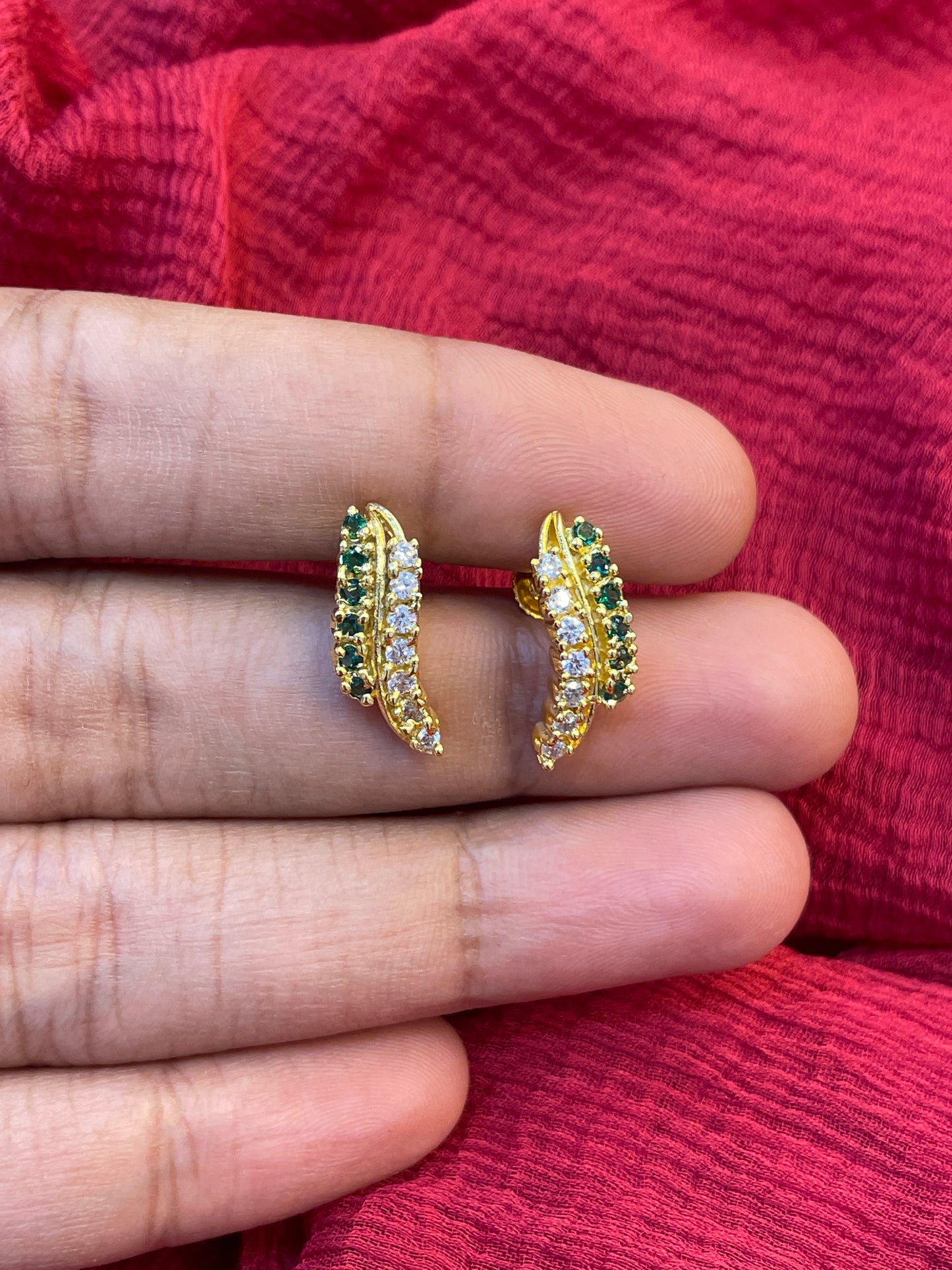 92.5 Silver Gold Plated Classy CZ Earrings for Women | Elegant Cubic Zirconia Design | Premium Jewellery