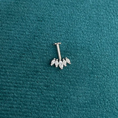 92.5 Silver Five Leaf Dainty Bugadi Pair