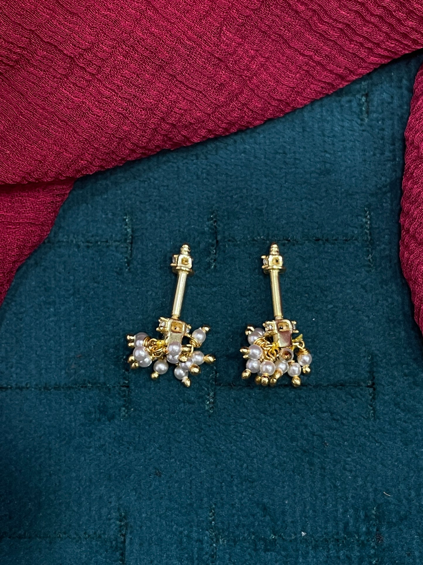 92.5 Silver Mini Jhumki Bugadi (White) | Stylish Cute Design | Elegant Jewellery (pair)