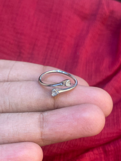 92.5 Silver Minimal Heart Toe Rings for Women | Elegant Love Design | Traditional Jewellery