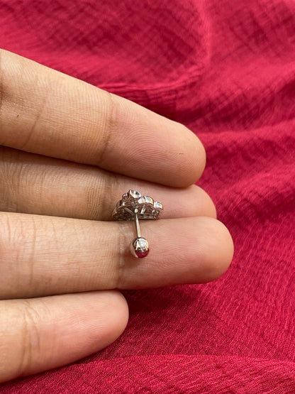 92.5 Silver Crown Earrings for Women | Stylish Royal Design | Elegant Trend Jewellery