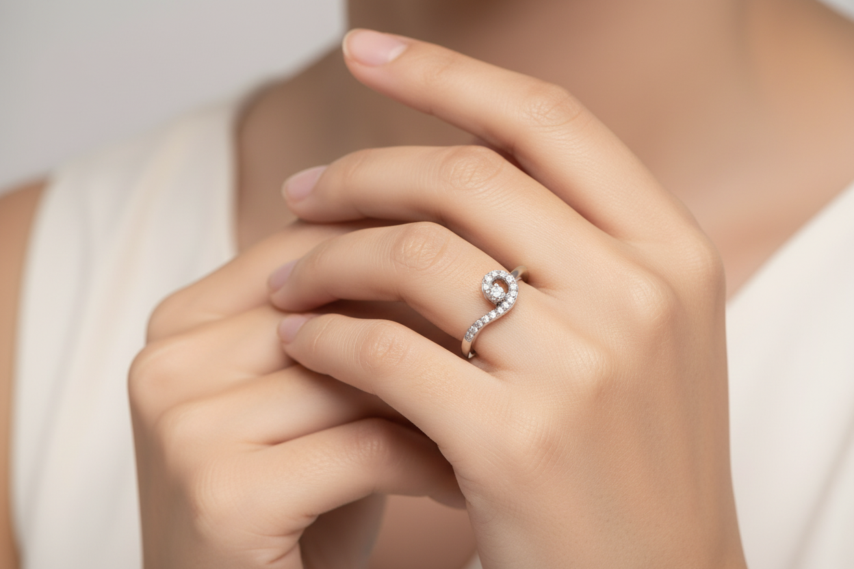 92.5 Silver Ring for Women Size 10 | Stylish Contemporary Design | Elegant Fashion Jewellery