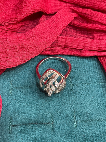 92.5 Silver Stylish Classy Ring for Women Size 18 | Elegant Premium Design | Modern Jewellery