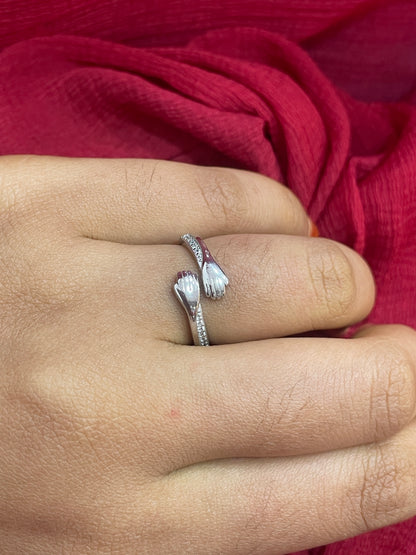 92.5 Silver Hug Ring for Women | Stylish Embrace Design | Elegant Fashion Jewellery
