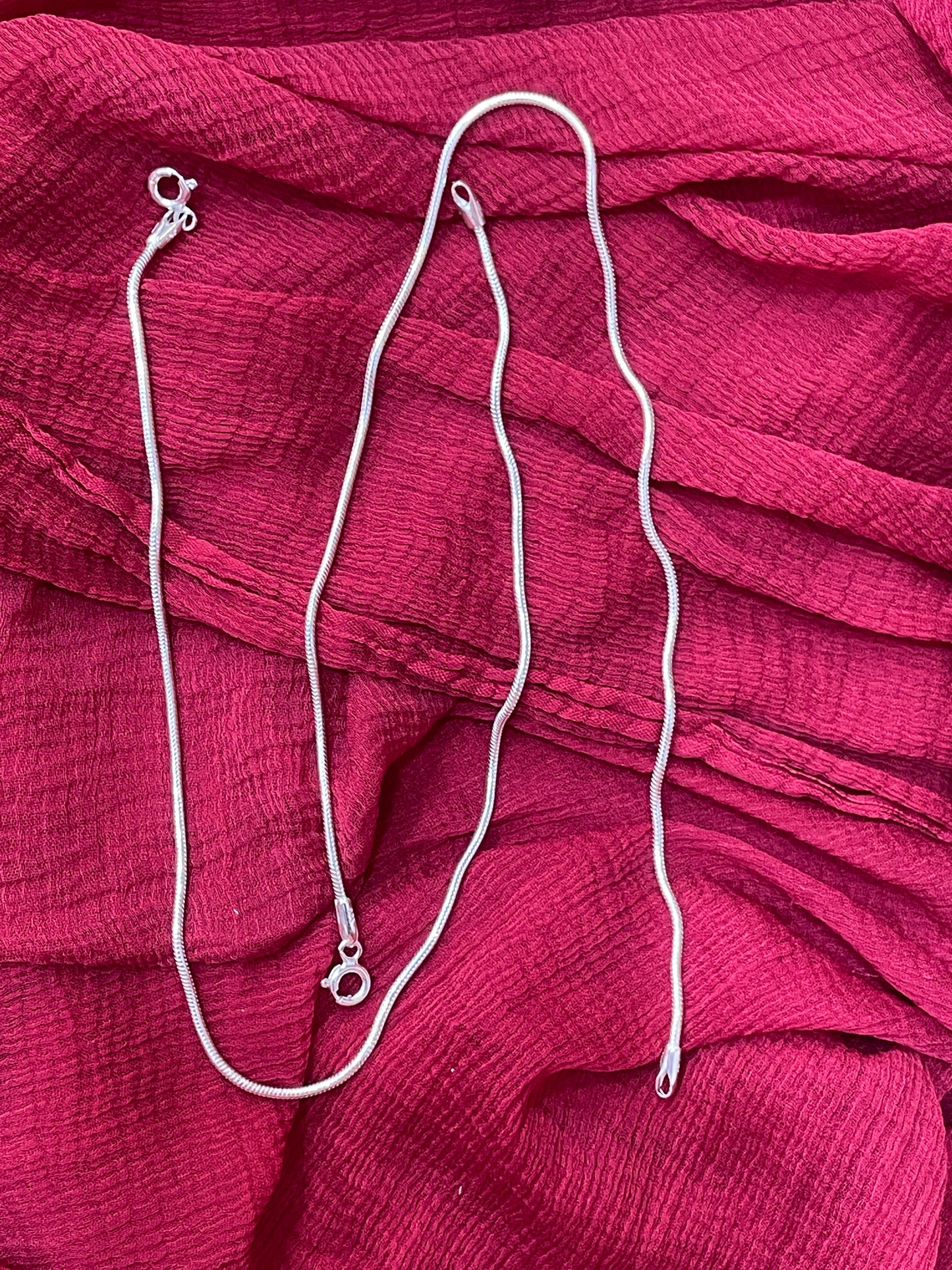 92.5 Silver Snake Chain Anklet | Stylish Smooth Design | Elegant Fashion Jewellery