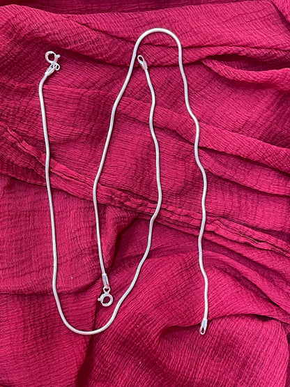 92.5 Silver Snake Chain Anklet | Stylish Smooth Design | Elegant Fashion Jewellery