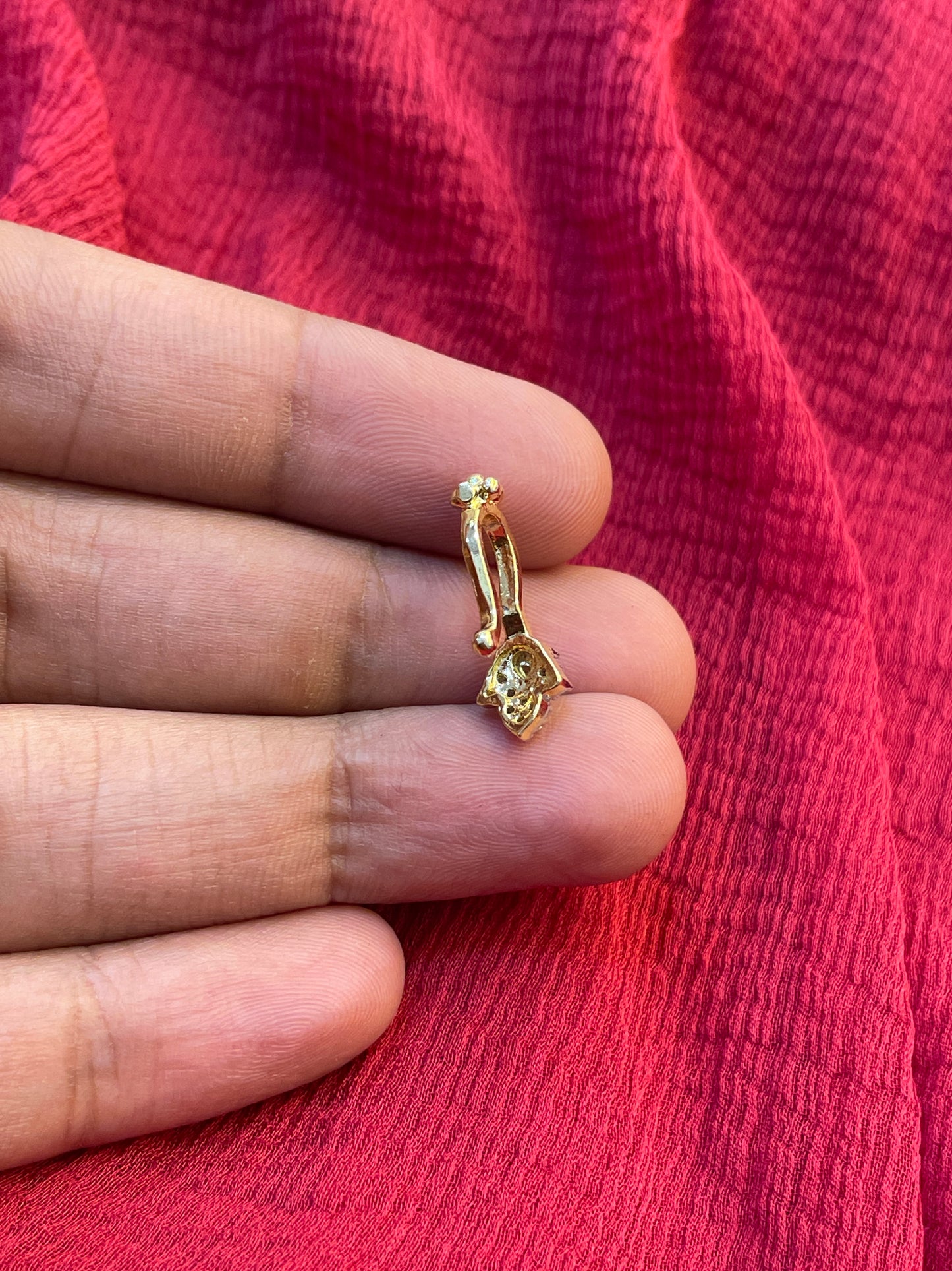 92.5 Silver Gold Plated Floral Press-On Bugadi for Women | Elegant Non-Piercing Ear Cuff | Stylish Jewellery