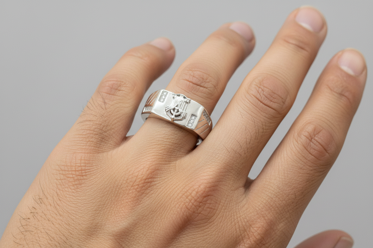 92.5 Silver Men’s Ring Size 21 | Stylish Refined Design | Elegant Fashion Jewellery