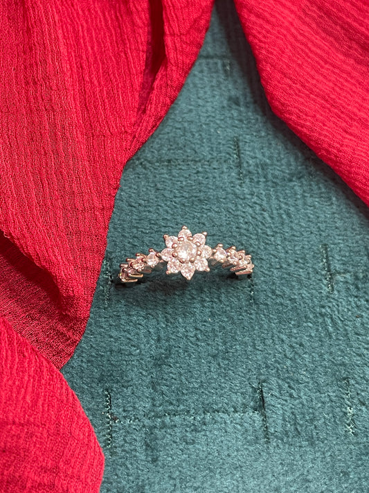 92.5 Silver Flower Ring for Women Size 14 | Stylish Floral Design | Elegant Daily Wear Jewellery