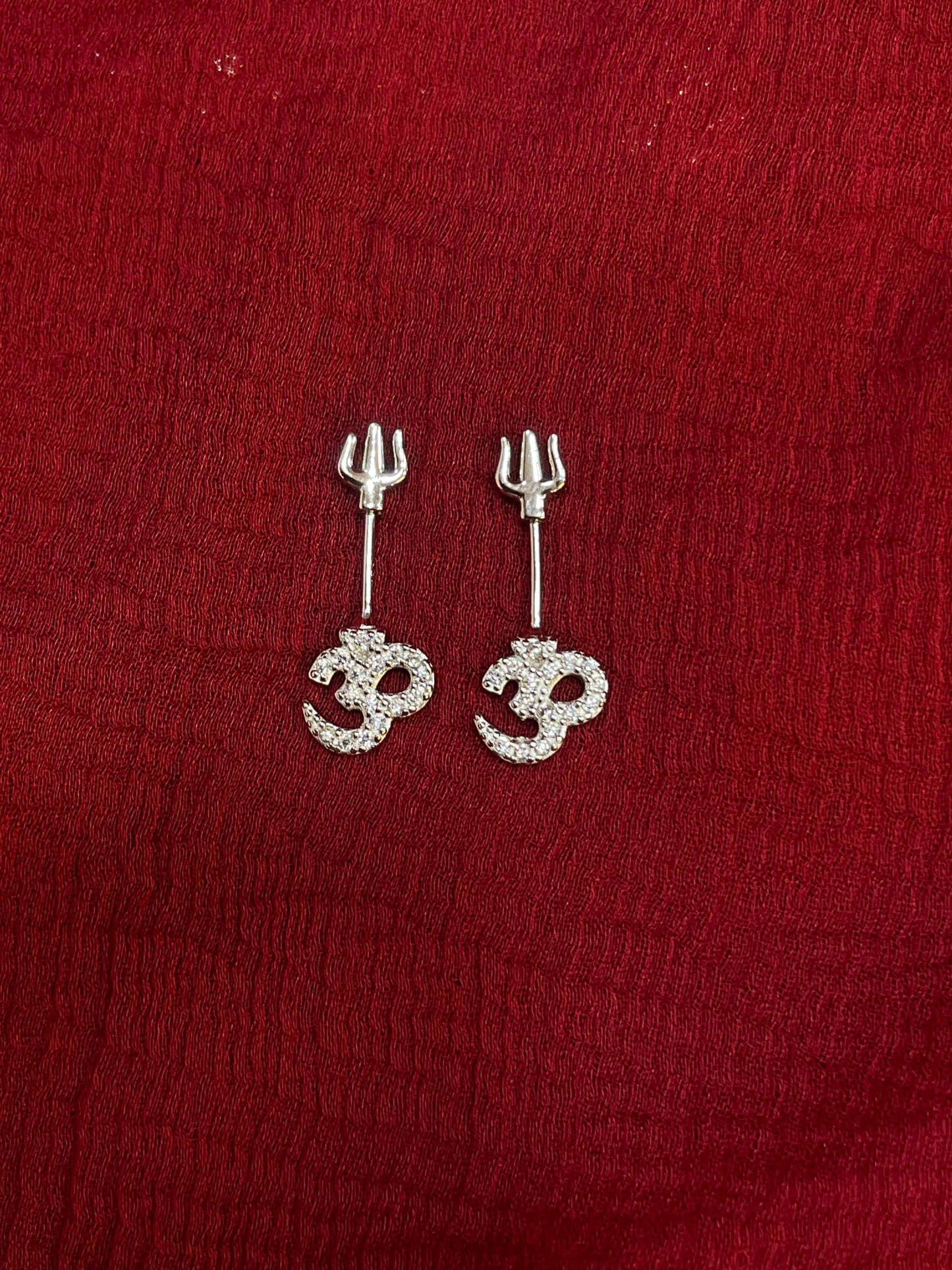 925 Silver Om Trishul Bugadi