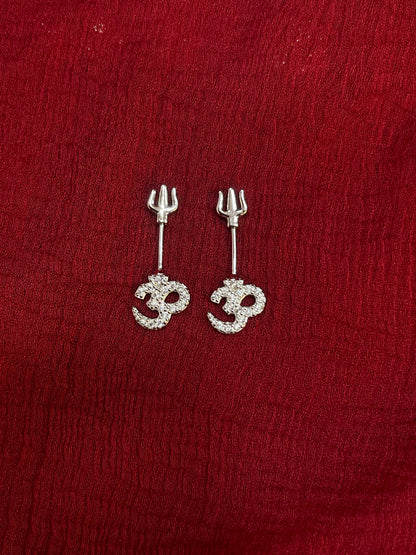 925 Silver Om Trishul Bugadi