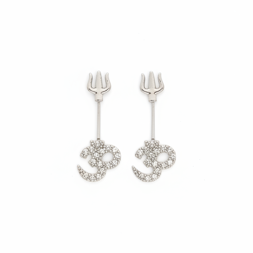 925 Silver Om Trishul Bugadi