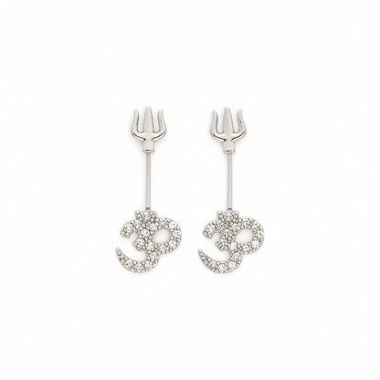 925 Silver Om Trishul Bugadi