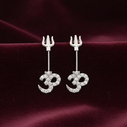 925 Silver Om Trishul Bugadi
