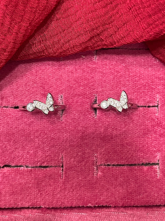 92.5 Silver Butterfly Toe Rings | Stylish Nature Inspired Design | Jewellery