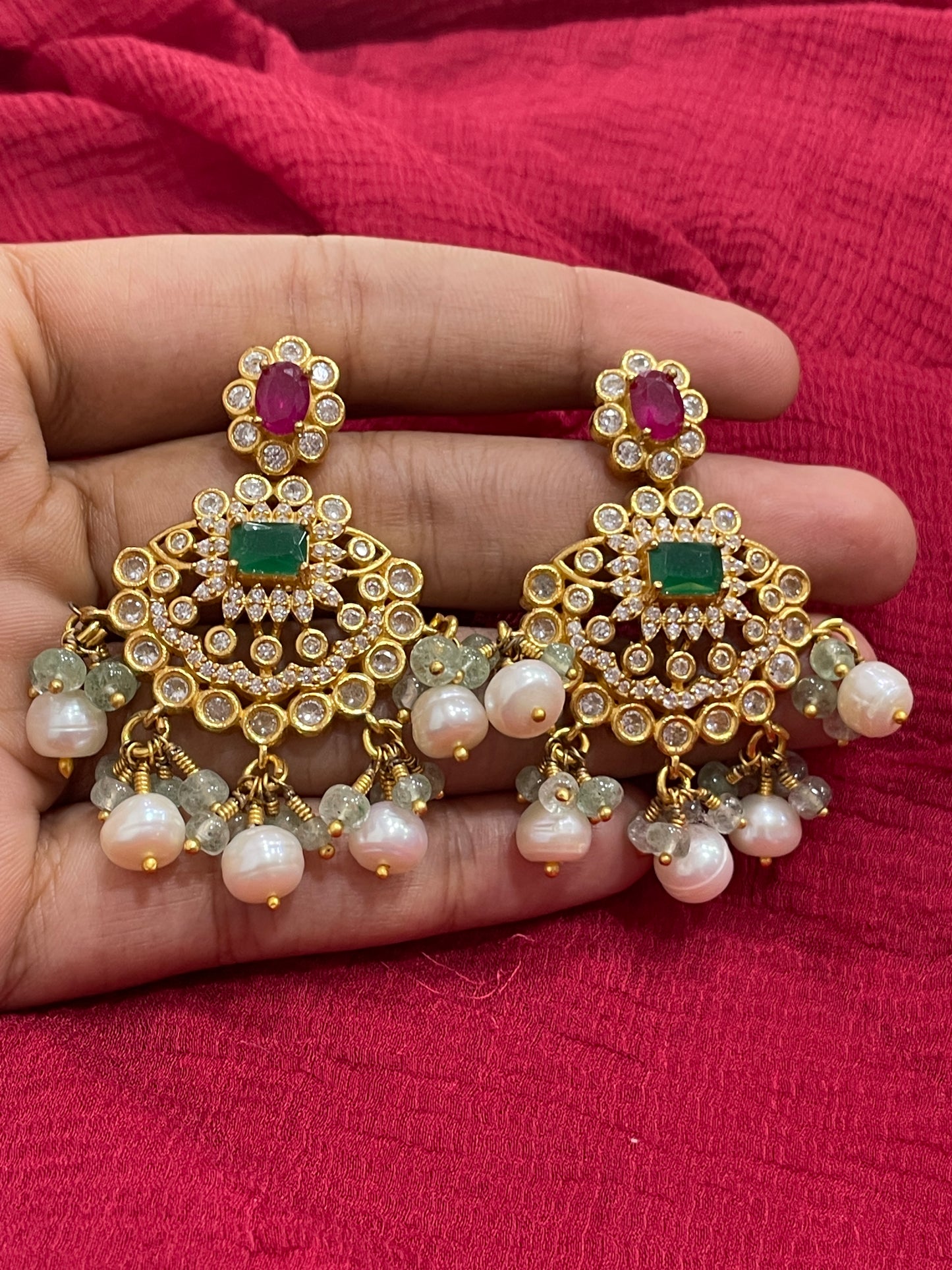 92.5 Silver Gold Plated Multicolor Earrings for Women | Stylish Vibrant Design | Trendy Jewellery
