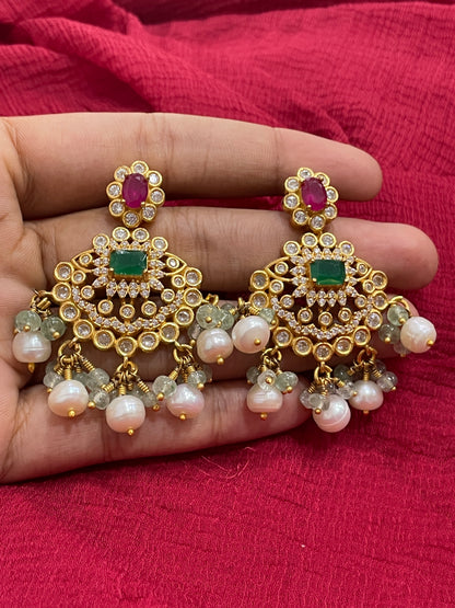 92.5 Silver Gold Plated Multicolor Earrings for Women | Stylish Vibrant Design | Trendy Jewellery