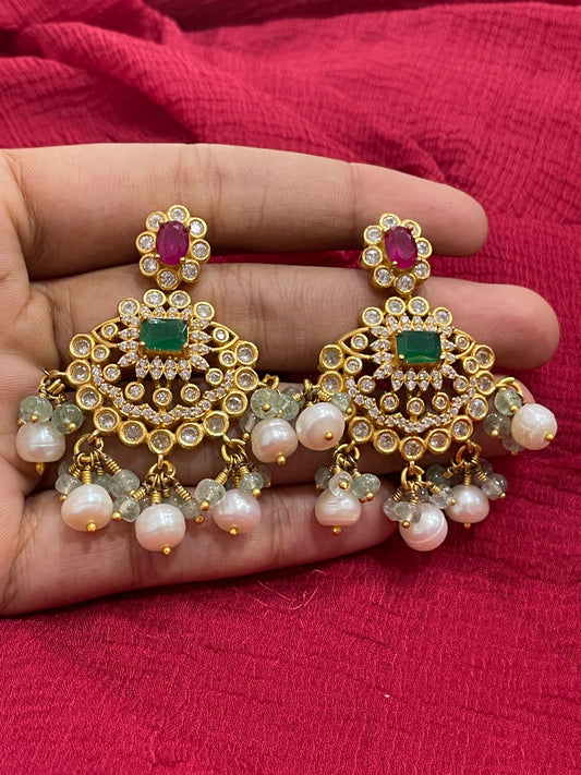 92.5 Silver Gold Plated Multicolor Earrings for Women | Stylish Vibrant Design | Trendy Jewellery
