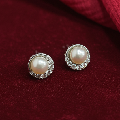 92.5 silver classy stylish pearl earrings