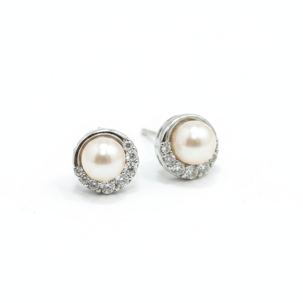 92.5 silver classy stylish pearl earrings