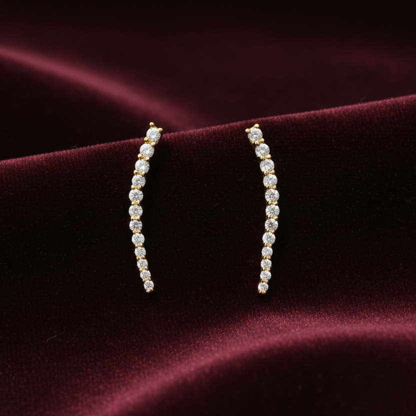925 Silver Gold Plated Minimal Earcuffs