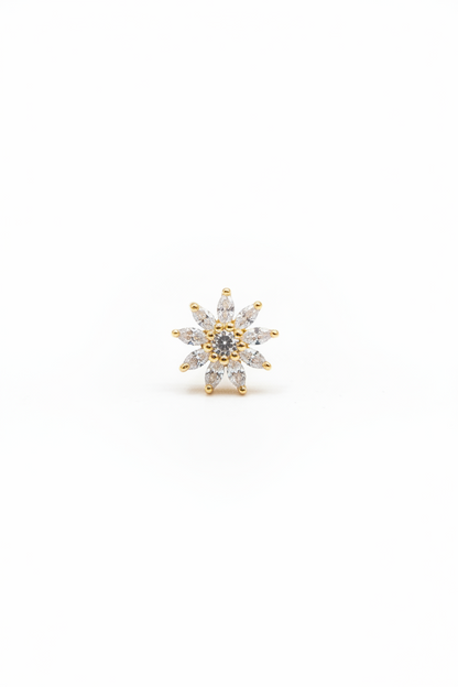 925 Silver Gold Plated Daisy Nosepin