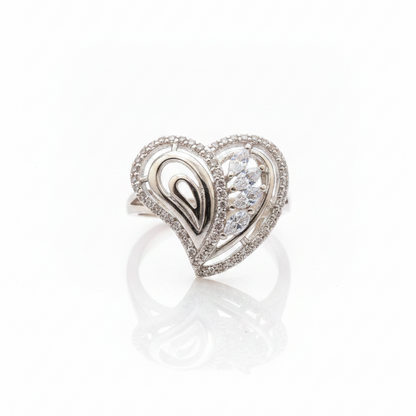 92.5 Silver Heart Ring for Women | Stylish Romantic Design | Elegant Daily Wear Jewellery