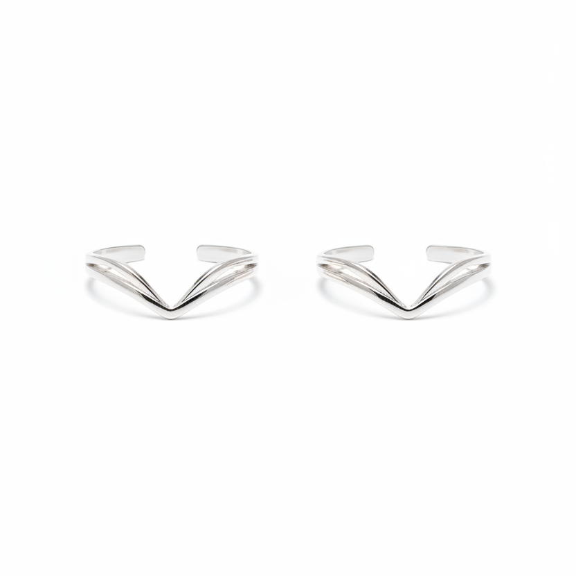 92.5 silver trendy V shape toe rings
