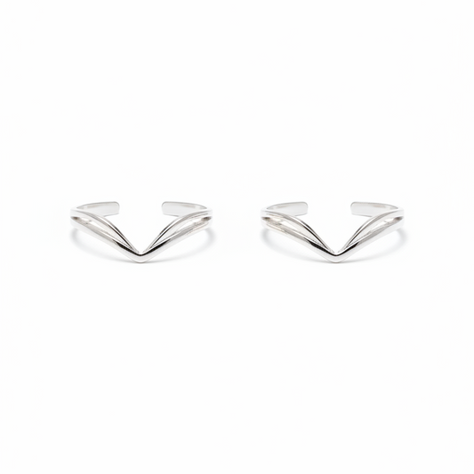 92.5 silver trendy V shape toe rings