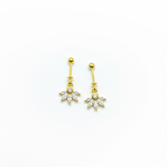 925 Silver Gold-Plated Petal Dangler Bugadi Pair
