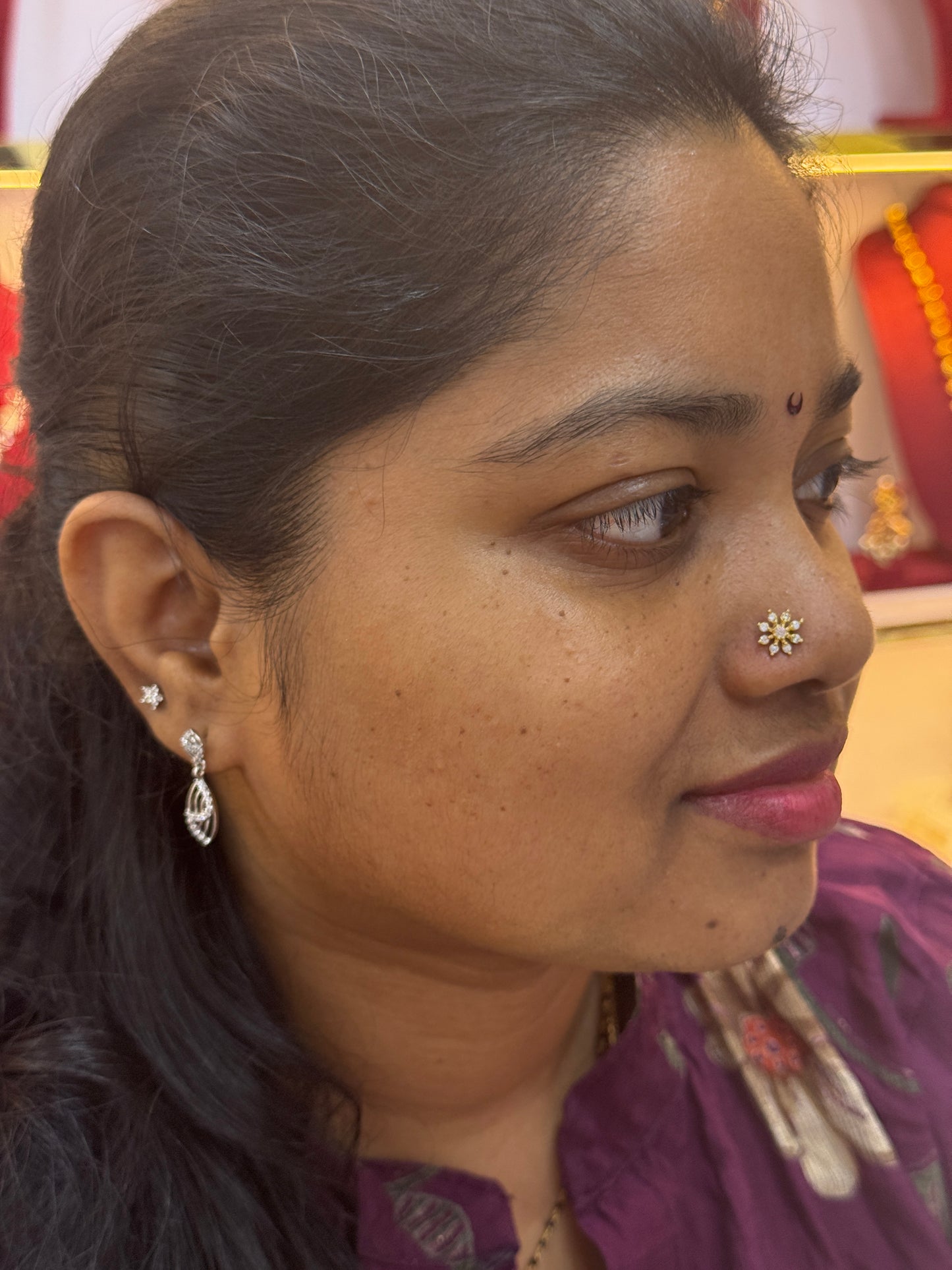 92.5 Silver Gold Plated Nose Pin | Stylish Elegant Finish | Jewellery