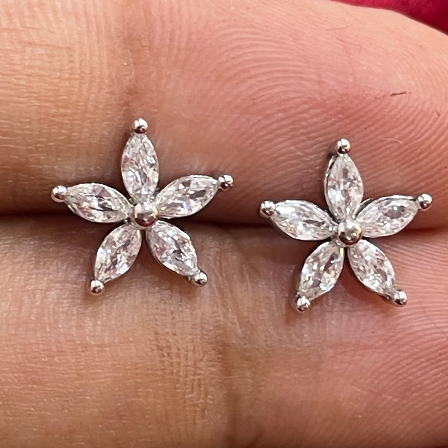 92.5 Silver Star White Stone Earrings for Women | Celestial Sparkle Design | Elegant Jewellery