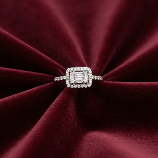 92.5 Silver White Stone Ring for Women Size 11 | Stylish Radiant Finish | Elegant Fashion Jewellery