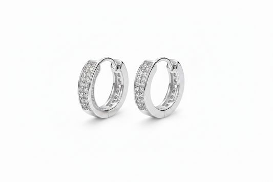 92.5 Silver Classy White Stone Bali - single piece