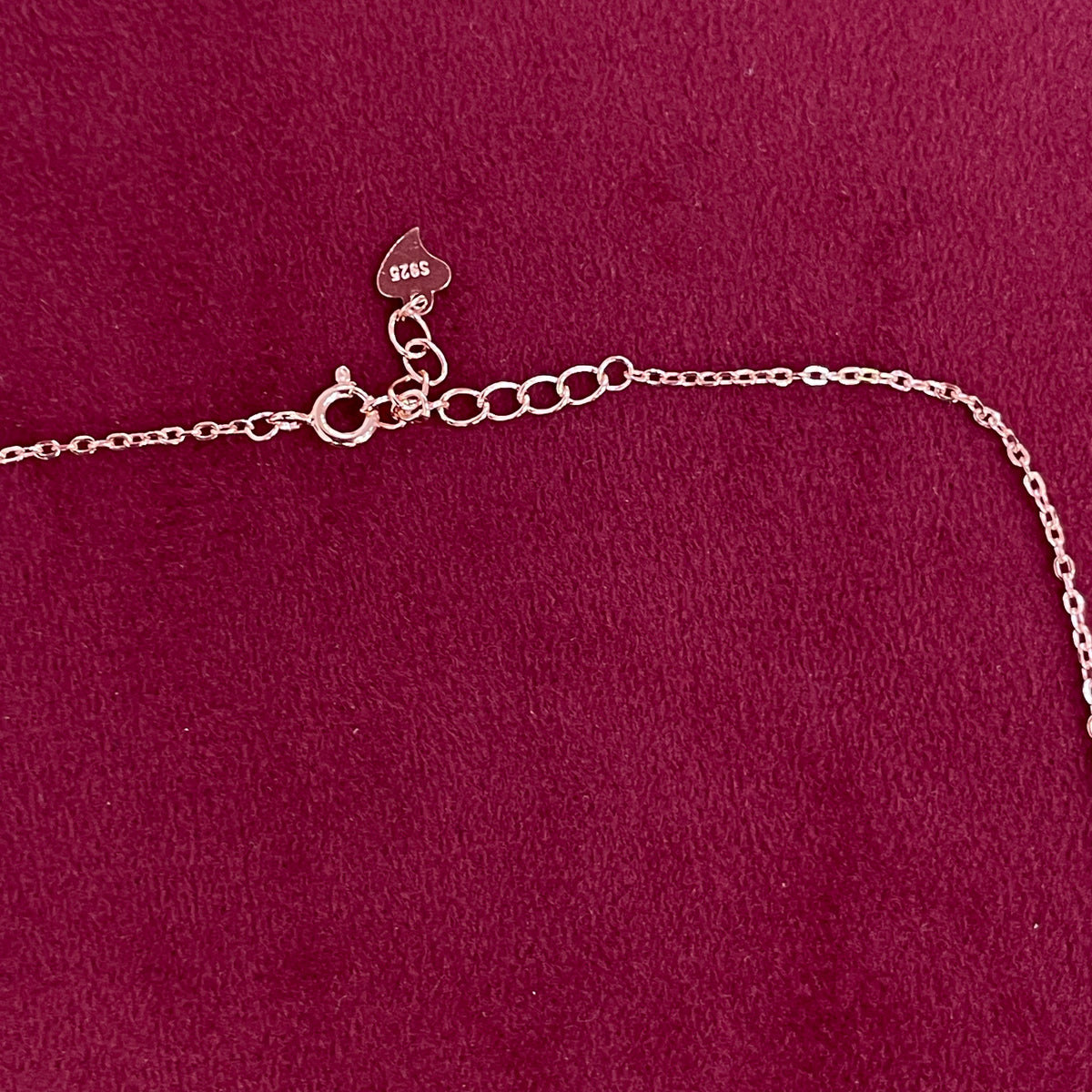 92.5 Silver Rose Gold Plated White CZ Drop Necklace for Women