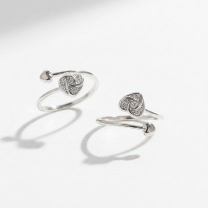 92.5 Silver Toe Rings for Women | Spiral Heart Design | Traditional Jewellery