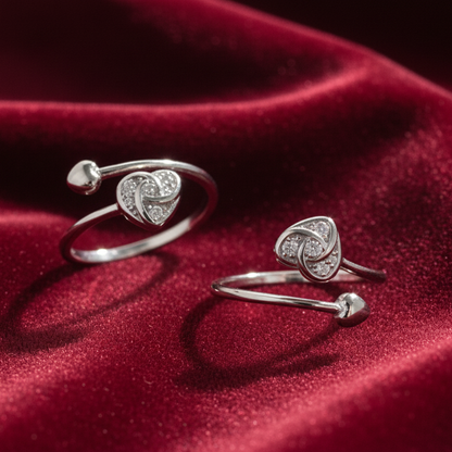92.5 Silver Toe Rings for Women | Spiral Heart Design | Traditional Jewellery