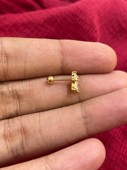 92.5 Silver Gold Plated Butterfly Earrings for Women | Stylish Cute Design | Elegant Jewellery