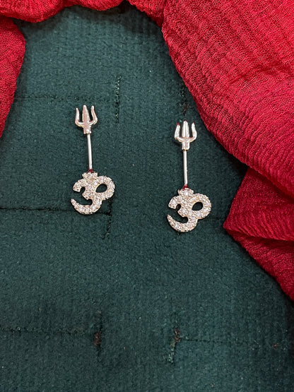 925 Silver Om Trishul Bugadi