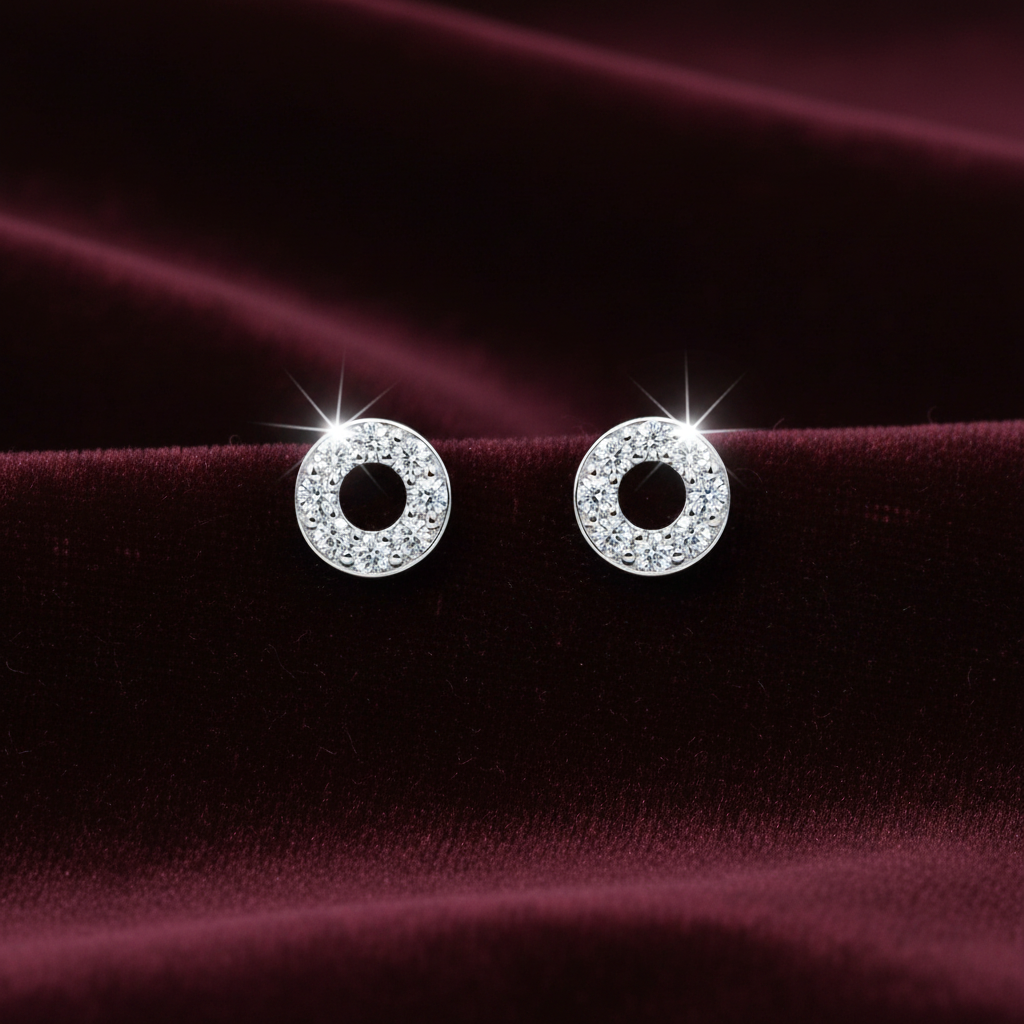 92.5 Silver Round Stud Earrings | Classy Everyday Design | Jewellery